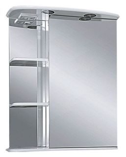 Зеркальный шкаф с подсветкой Misty Магнолия 60см правый белый